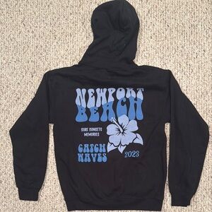 Gildan Black Hoodie with Blue Graphic